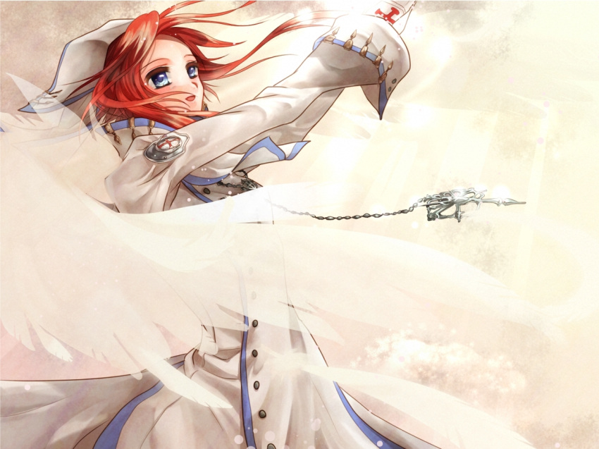 breasts, cross, dress, esther_blanchett, eyeshadow, gloves, habit, long_hair