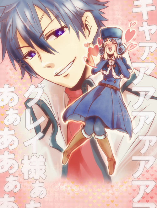 blue_hair, blush, boots, closed_eyes, eyes_closed, fairy_tail, gray_fullbuster, hands_on_own_face