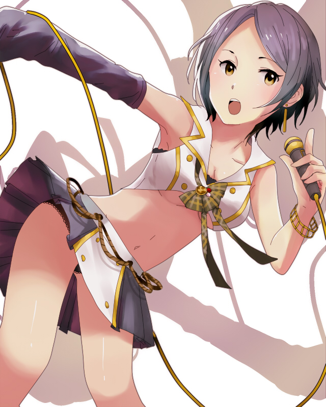 anyaaki, black_hair, bracelet, earrings, elbow_gloves, gloves, hayami_kanade, idolmaster