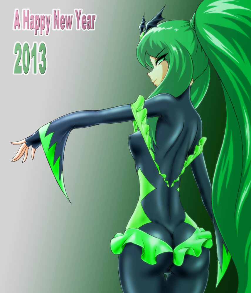 2013, ass, bad_end_march, bad_end_precure, bodysuit, dark_persona, fingerless_gloves, gloves