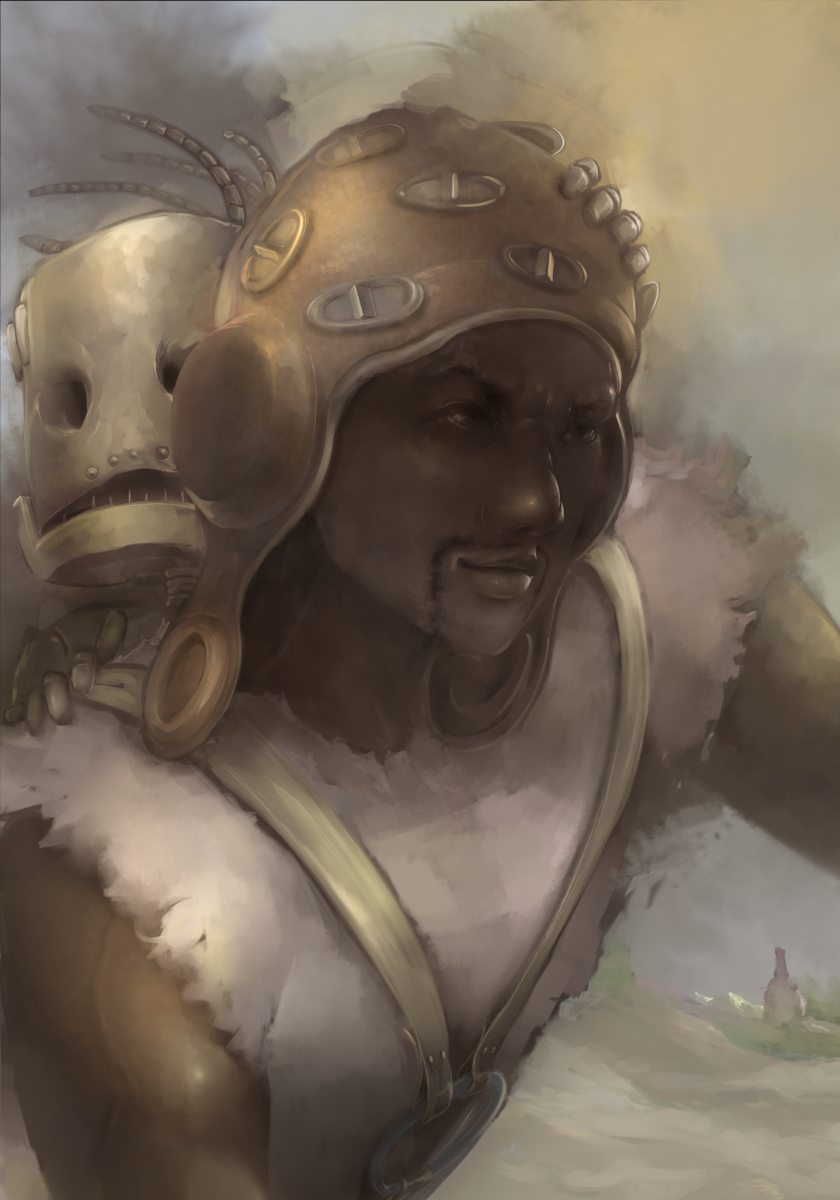 1boy, dark_skin, facial_hair, fwfwpkpk, hat, highres, jojo_no_kimyou_na_bouken, mustache
