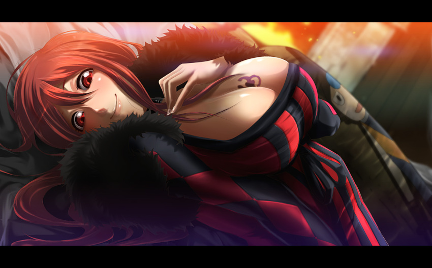 71, blush, breasts, bust, choker, dakimakura_(object), dutch_angle, hand_on_own_chest