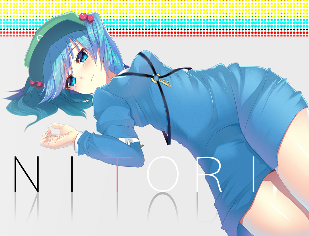 1girl, bad_id, blue_dress, blue_eyes, blue_hair, breasts, character_name, down_(artist)