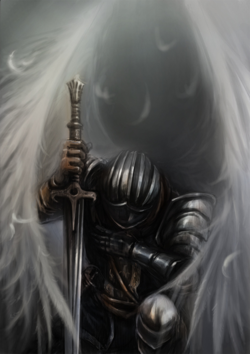angel_wings, armor, dark_souls, feathers, full_armor, gauntlets, gloves, helmet