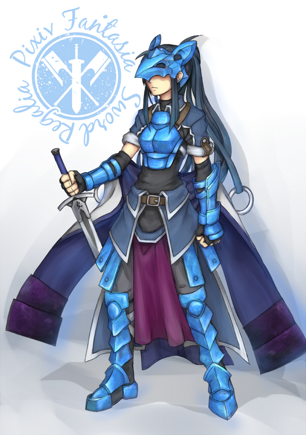 1girl, armor, armored_dress, belt, black_hair, boots, breastplate, fingerless_gloves