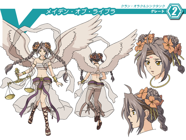 angel, balance, brown_hair, cardfight!!_vandguard, flowers, goddess, light_brown_hair, sandals, tagme, twintails, vanguard, wings