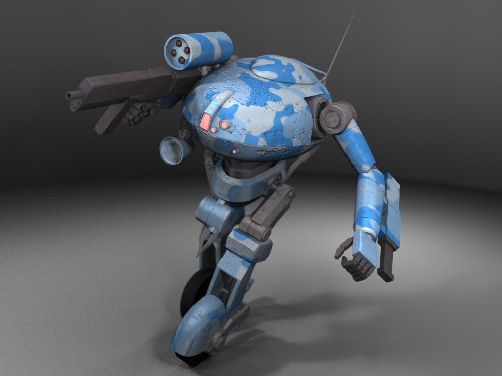 3d, antennae, camouflage, garbage_doll_(mecha), gotoms, gun, hail_slug, machine_gun