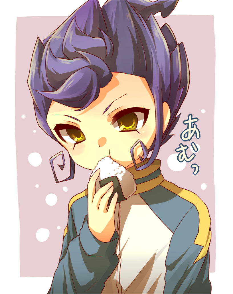 1boy, aoi_rena, bust, eating, food, inazuma_eleven_(series), inazuma_eleven_go, male