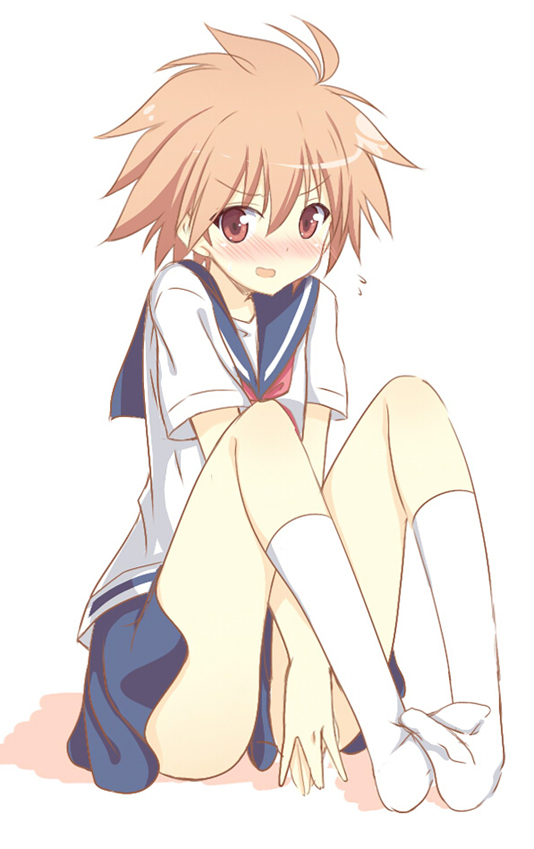 1girl, artist_request, blush, eguchi_sera, feet, flying_sweatdrops, itamochi, no_shoes