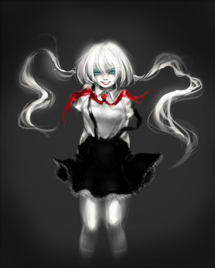 blue_eyes, grin, long_hair, necktie, original, shirt, skirt, smile