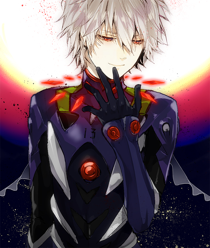 1boy, akua, evangelion:_3.0_you_can_(not)_redo, grey_hair, nagisa_kaworu, neon_genesis_evangelion, plugsuit, rebuild_of_evangelion