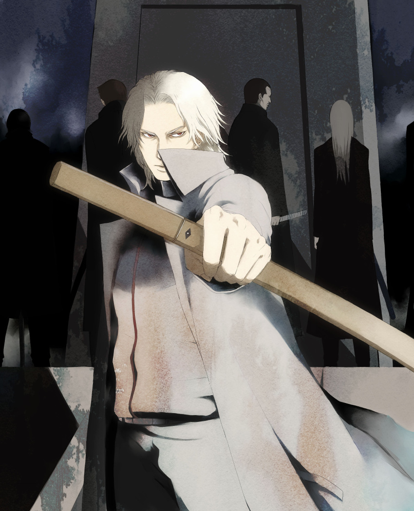 astronotus, ghost_in_the_shell, ghost_in_the_shell_stand_alone_complex, highres, katana, kuze_hideo, sheathed, shirasaya