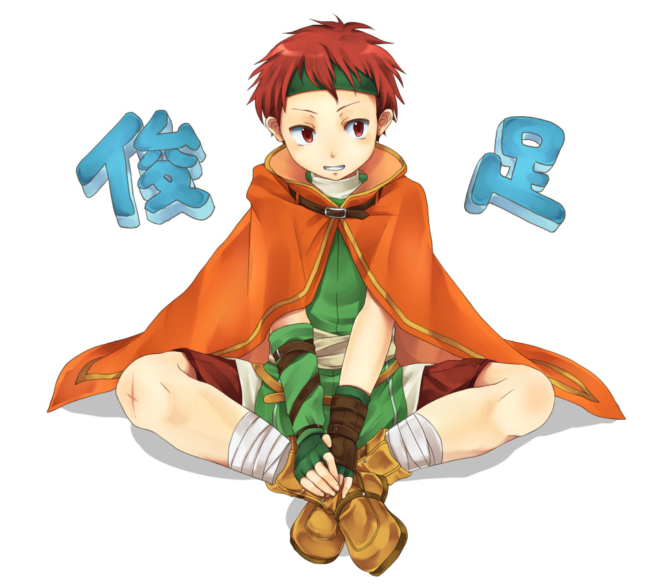 1boy, bandage, bandages, boots, cape, fingerless_gloves, fire_emblem, fire_emblem:_souen_no_kiseki
