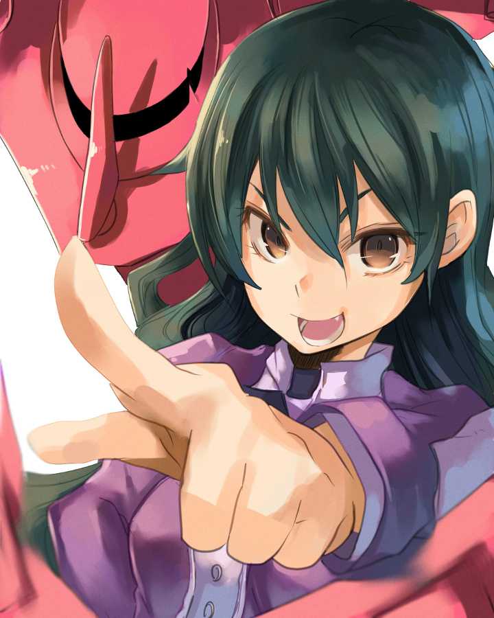 1girl, artist_request, brown_eyes, green_hair, hyuuga_mahiru, jonasan, kamisama_dolls, long_hair