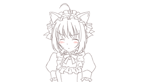 1girl, ahoge, alternate_costume, animal_ears, animated, animated_gif, blush, bust