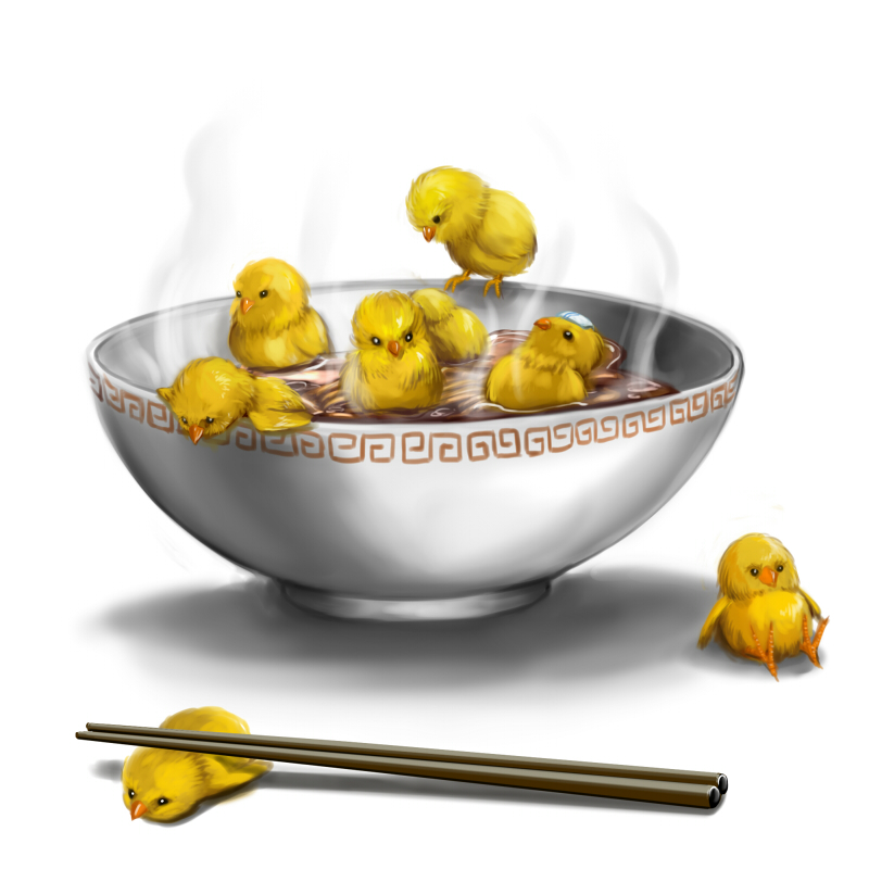bathing, bird, bowl, causa, chicken, chopstick, chopsticks, food