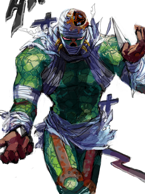 1boy, bandage, bandages, dagger, hanged_man_(stand), j_geil, jojo_no_kimyou_na_bouken, snooot1