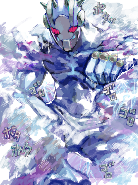 1boy, cloud, clouds, jojo_no_kimyou_na_bouken, no_humans, snooot1, solo, stand_(jojo)
