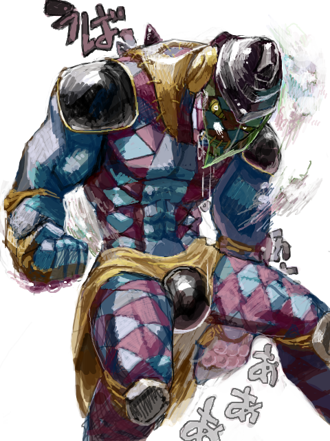 1boy, jojo_no_kimyou_na_bouken, no_humans, purple_haze_(stand), snooot1, solo, stand_(jojo), tegaki
