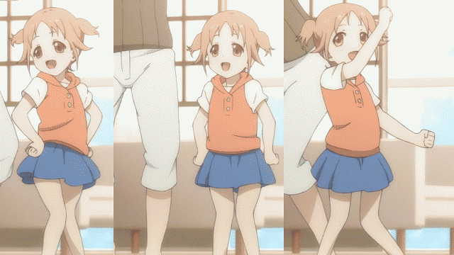 1girl, :d, animated, animated_gif, brown_eyes, brown_hair, child, dancing