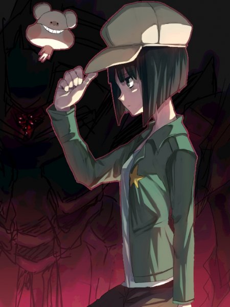 black_hair, bokurano, cap, coemushi, jacket, machi_yoko, mecha, short_hair