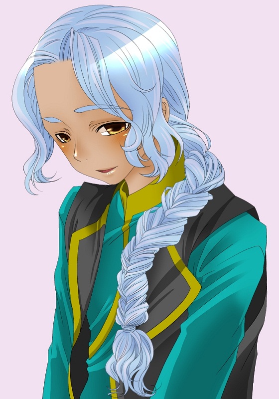 1boy, braid, brown_eyes, dark_skin, harvest_moon:_a_new_beginning, long_hair, nabe-chi, sanjay_(harvest_moon)