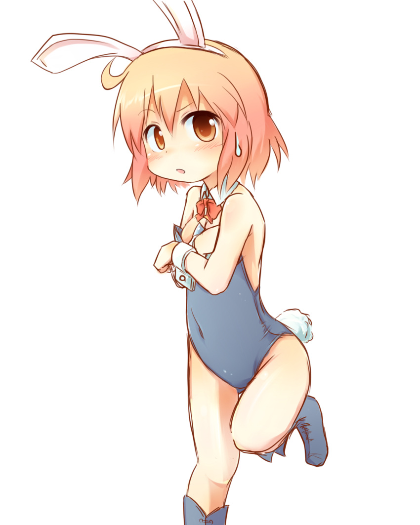 1girl, animal_ears, bare_shoulders, bunny_ears, bunny_tail, bunnysuit, detached_collar, fake_animal_ears
