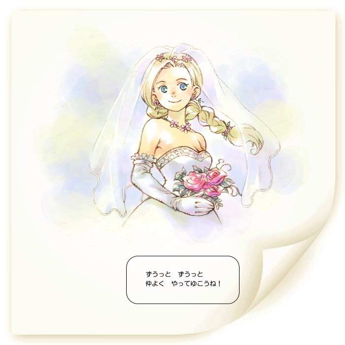 1girl, bianca, blonde_hair, blue_eyes, bouquet, braid, bridal_veil, comic