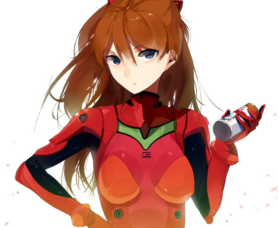 blue_eyes, brown_hair, can, coffee, long_hair, lowres, neon_genesis_evangelion, onomaru
