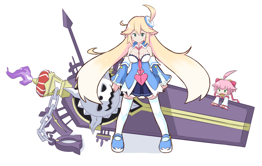 1girl, ahoge, attouteki_yuugi_mugen_souls, attouteki_yuugi_mugen_souls_z, blonde_hair, breasts, chou_chou, chou_chou_egotistical