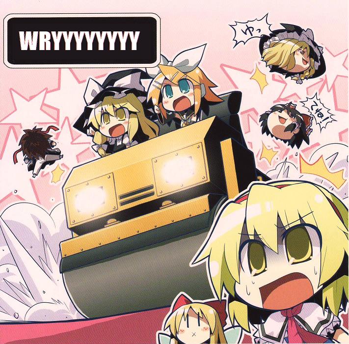 /\/\/\, :x, akaneya, alice_margatroid, aqua_eyes, black_hair, blonde_hair, bow