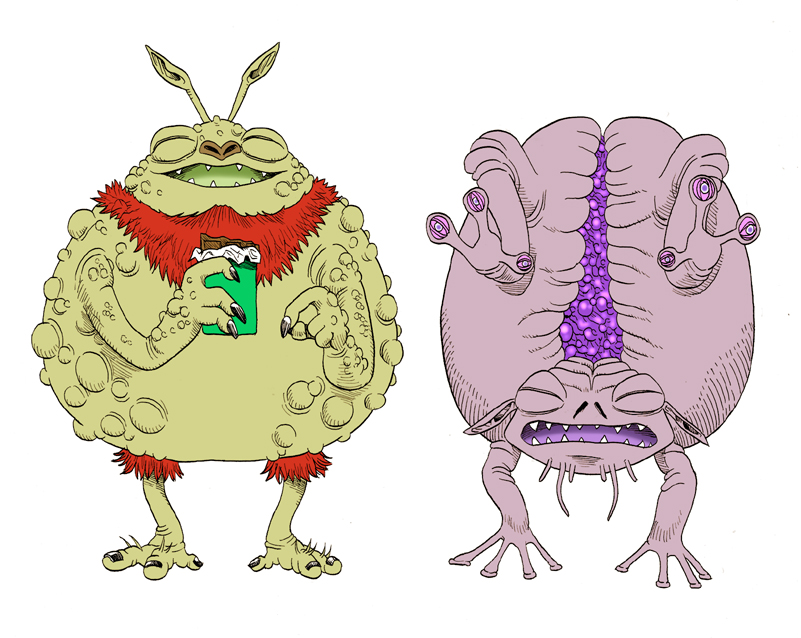 2boys, antennae, chocolate, closed_eyes, cthulhu_mythos, eyes_closed, happy, hziulquoigmnzhah