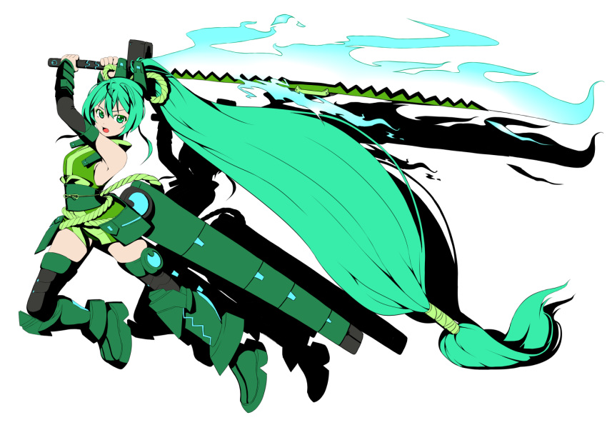 1girl, aqua_eyes, aqua_hair, armor, artist_request, ayase_tamaki, fire, fusion