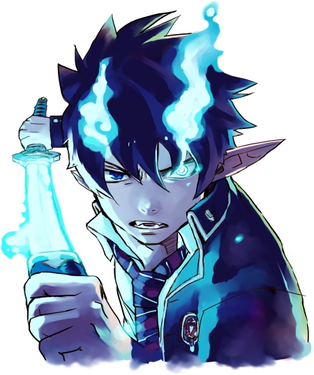 1boy, angry, ao_no_exorcist, fire, flame, katana, kazue_kato, official_art