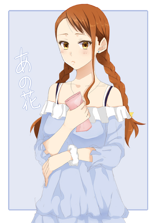 1girl, anjou_naruko, ano_hi_mita_hana_no_namae_wo_bokutachi_wa_mada_shiranai, braid, brown_eyes, brown_hair, haruka_(haruka0110), long_hair