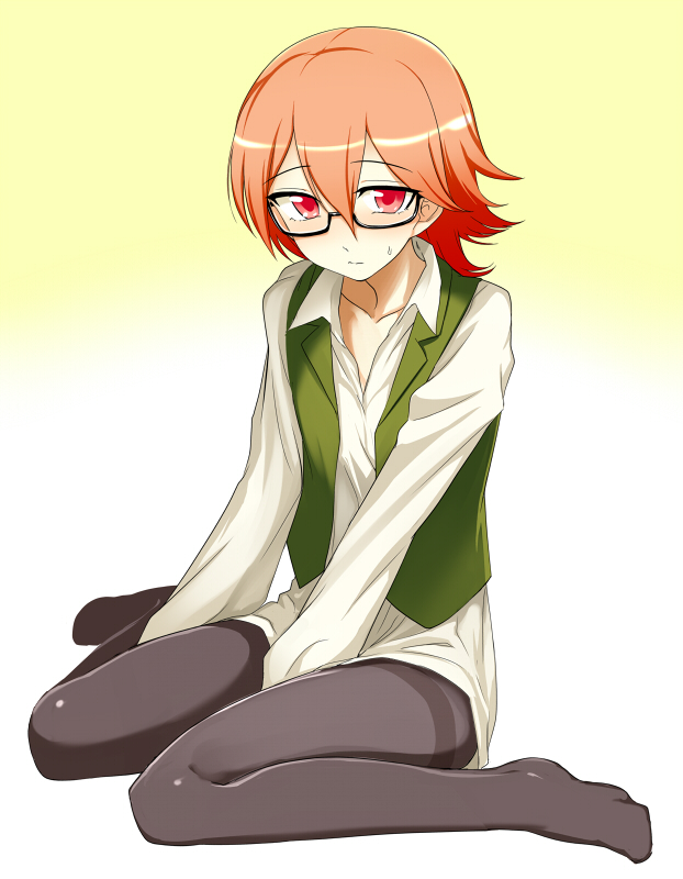 1girl, black_legwear, blush, glasses, harvest_moon, harvest_moon:_a_new_beginning, kumadano, long_sleeves