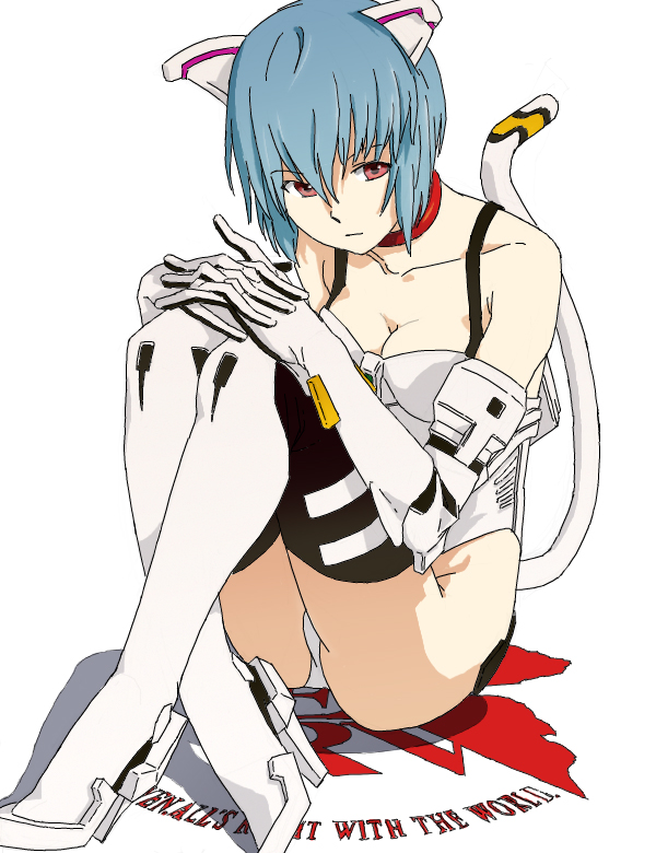 ayanami_rei, bad_id, bare_legs, blue_hair, cat_ears, ears, illuminate7, legs