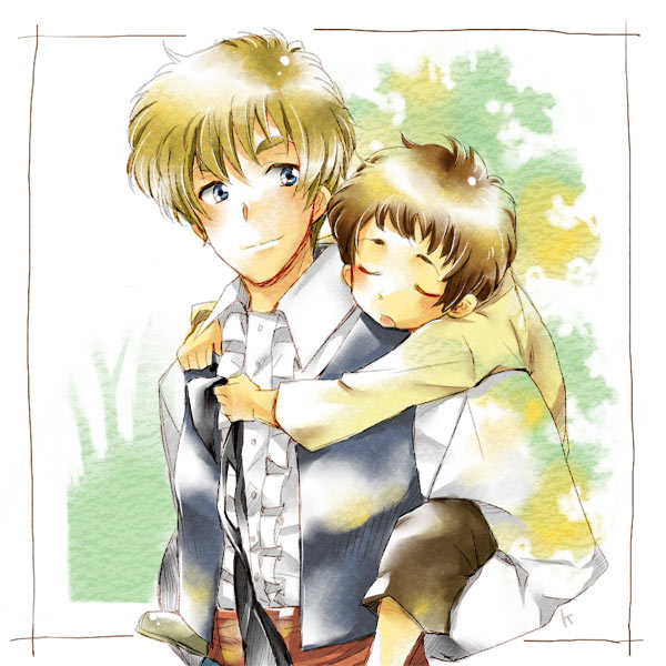 bernardo, blue_eyes, brown_hair, closed_eyes, diego_de_la_vega, frilled_shirt, light_brown_hair, sleeping