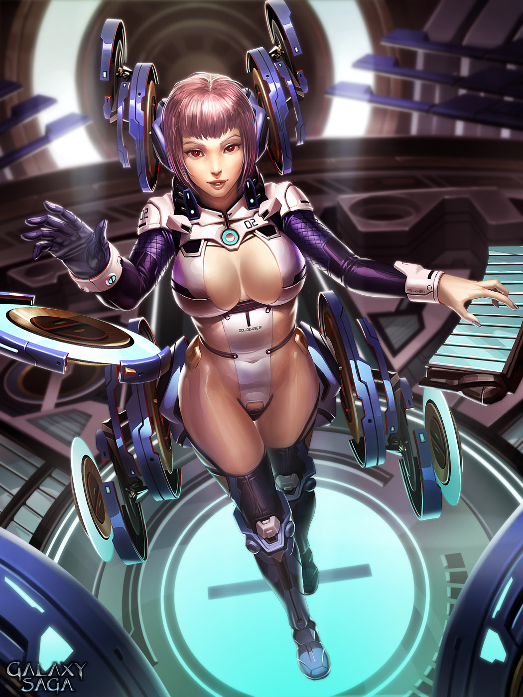 1girl, breasts, brown_eyes, brown_hair, dcwj, galaxy_saga, highres, looking_at_viewer