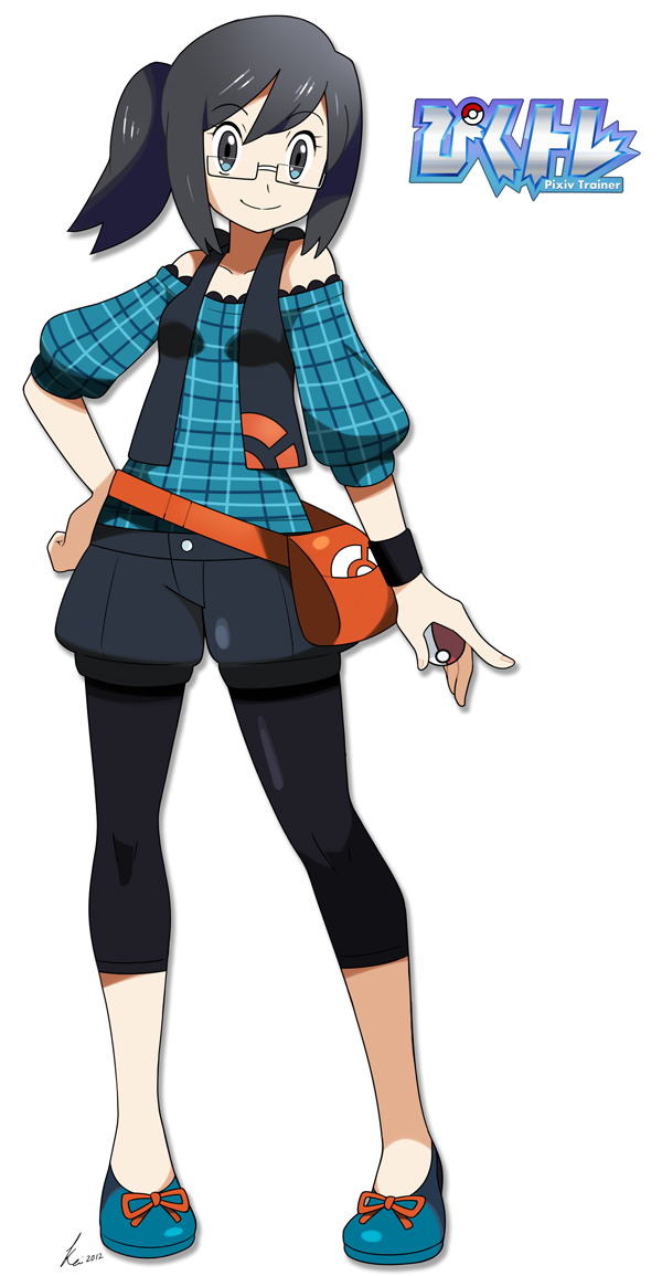 1girl, 2012, artist_self-insert, bare_shoulders, black_hair, blue_eyes, dated, fictional_persona
