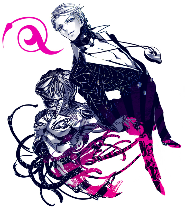 1boy, araki_(bouncer), formal, jewelry, jojo_no_kimyou_na_bouken, necklace, prosciutto, stand_(jojo)
