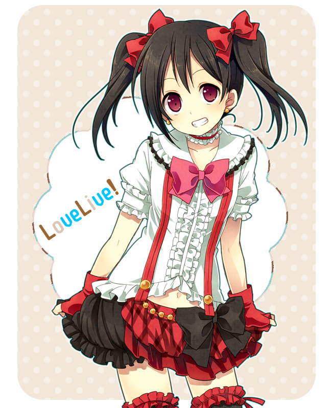 black_hair, bow, brown_eyes, gloves, idol, love_live!_school_idol_project, ribbon, shiro_(m0c_0m)