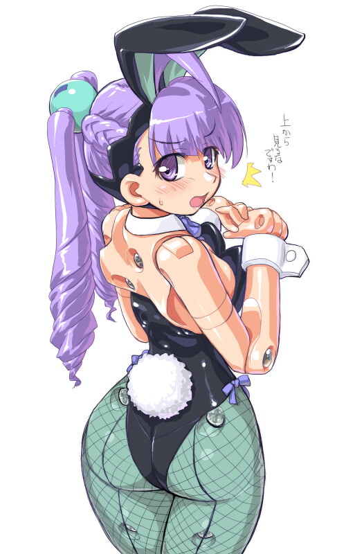 /\/\/\, 1girl, animal_ears, ass, blush, bunny_girl, busou_shinki, dd_(artist)