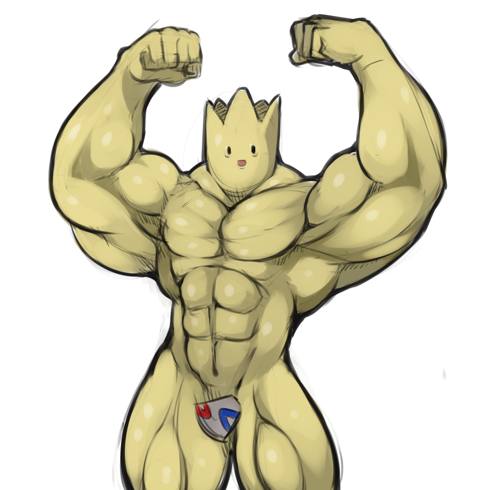 censored, convenient_censoring, fukurou_(owl222), manly, muscle, no_humans, nude, open_mouth