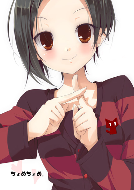 black_hair, blush, bob_cut, brown_eyes, kobayakawa_rinko, love_plus, short_hair, smile
