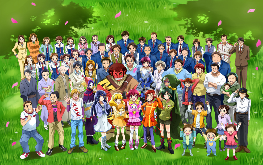 6+boys, 6+girls, akaooni, aoki_junnosuke, aoki_reika, aoki_shizuko, aoki_soutarou, blonde_hair