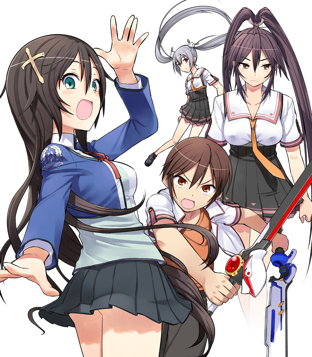 abua, brown_eyes, brown_hair, character_request, green_eyes, kamine_mashiro, kuraki_ena, long_hair