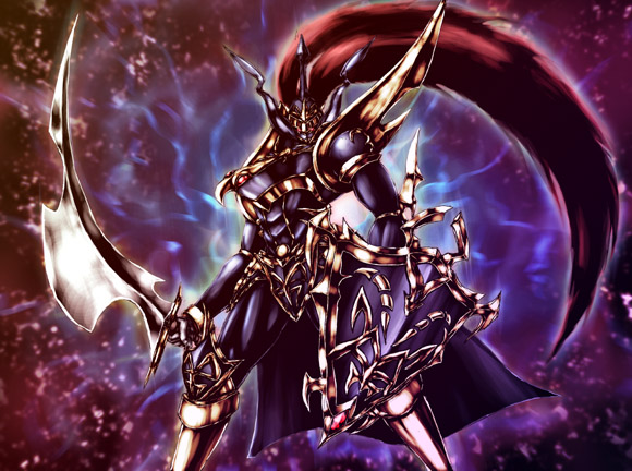 armor, black_luster_soldier_envoy_of_the_beginning, duel_monster, emudoru, long_hair, red_eyes, redhead, shield