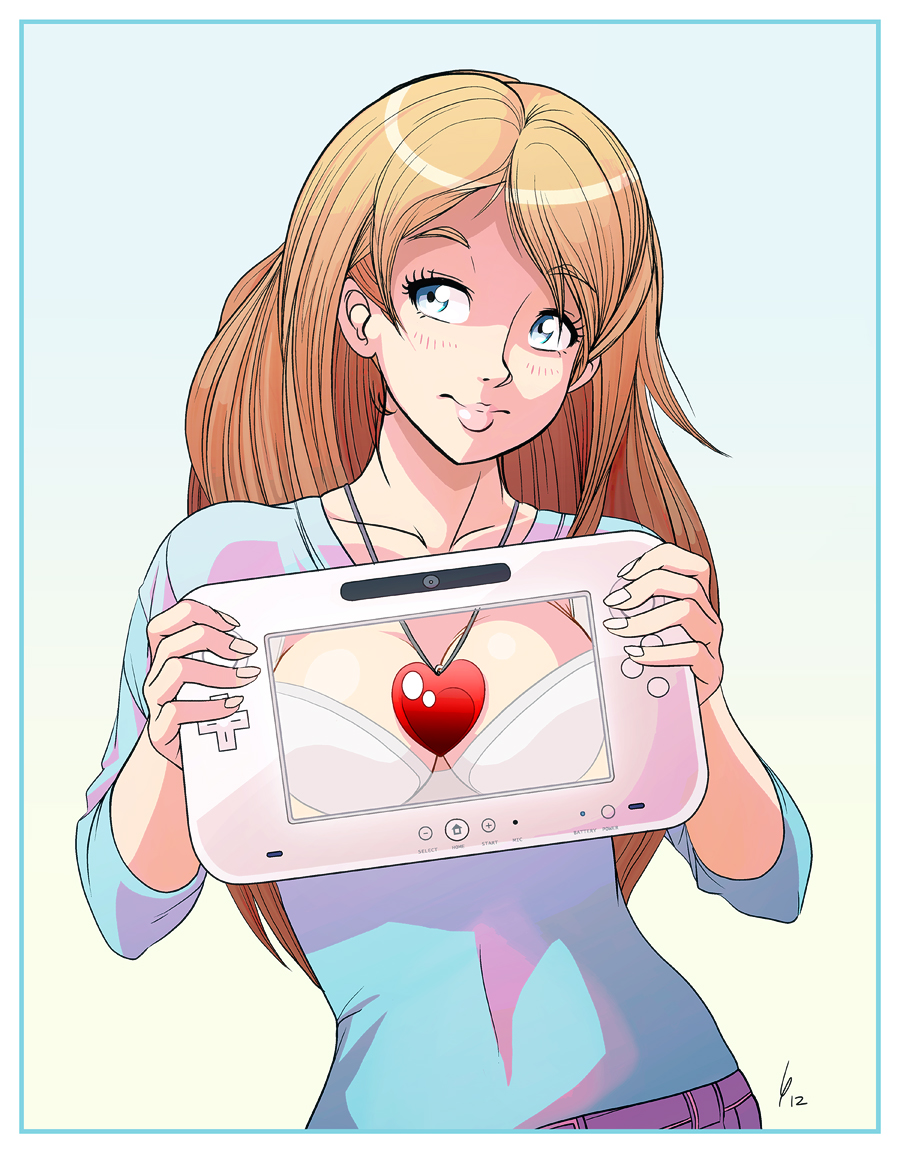 1girl, blue_eyes, brown_hair, eyelashes, heart, heart_necklace, jewelry, lips