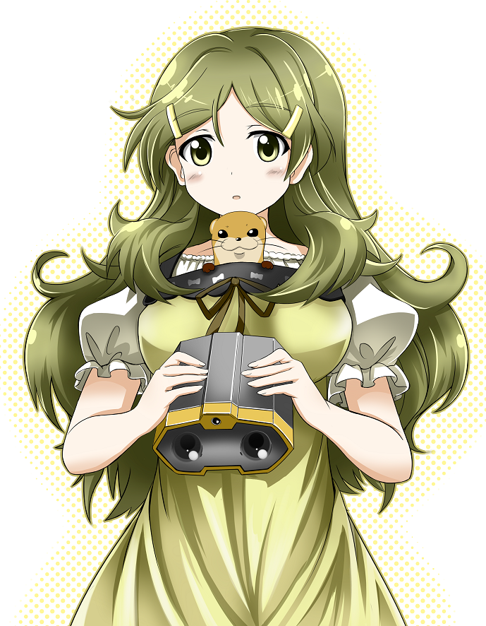 1girl, brown_eyes, brown_hair, long_hair, red_liquid_(artist), shinomiya_himawari, uso-kun, vividred_operation